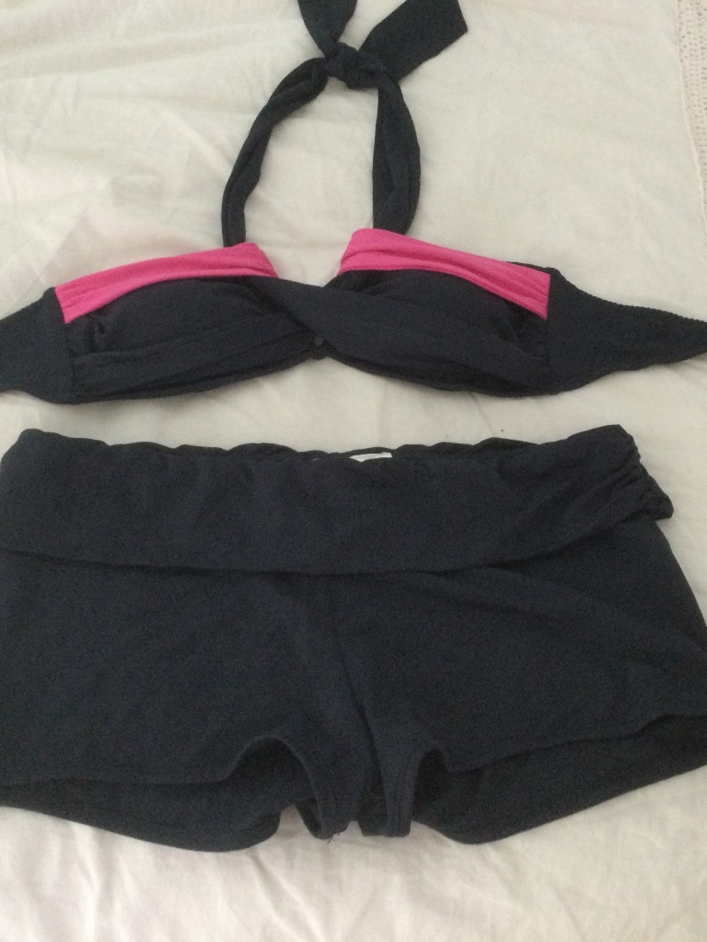 Anne Cole 2 Piece Swimsuit Navy & Pink